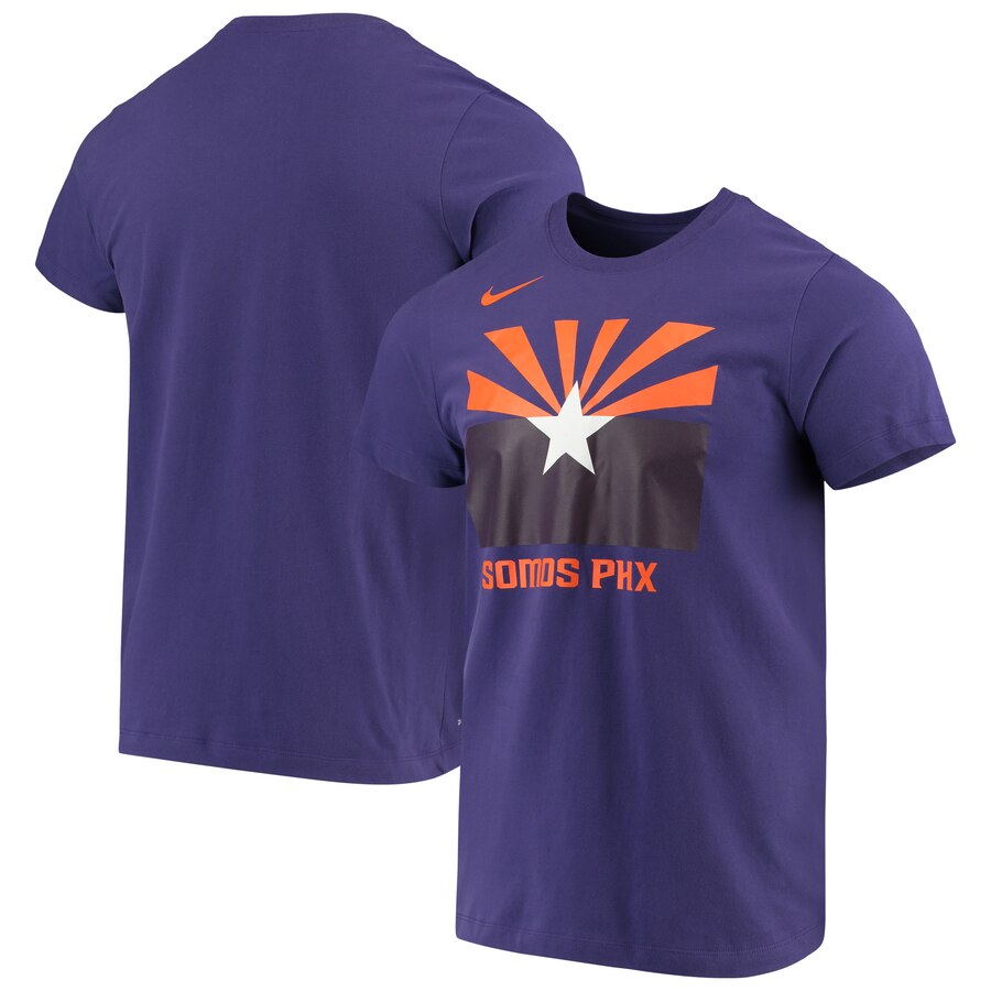 Men 2020 NBA Nike Phoenix Suns Purple City Edition Logo DFCT Performance TShirt->nba t-shirts->Sports Accessory